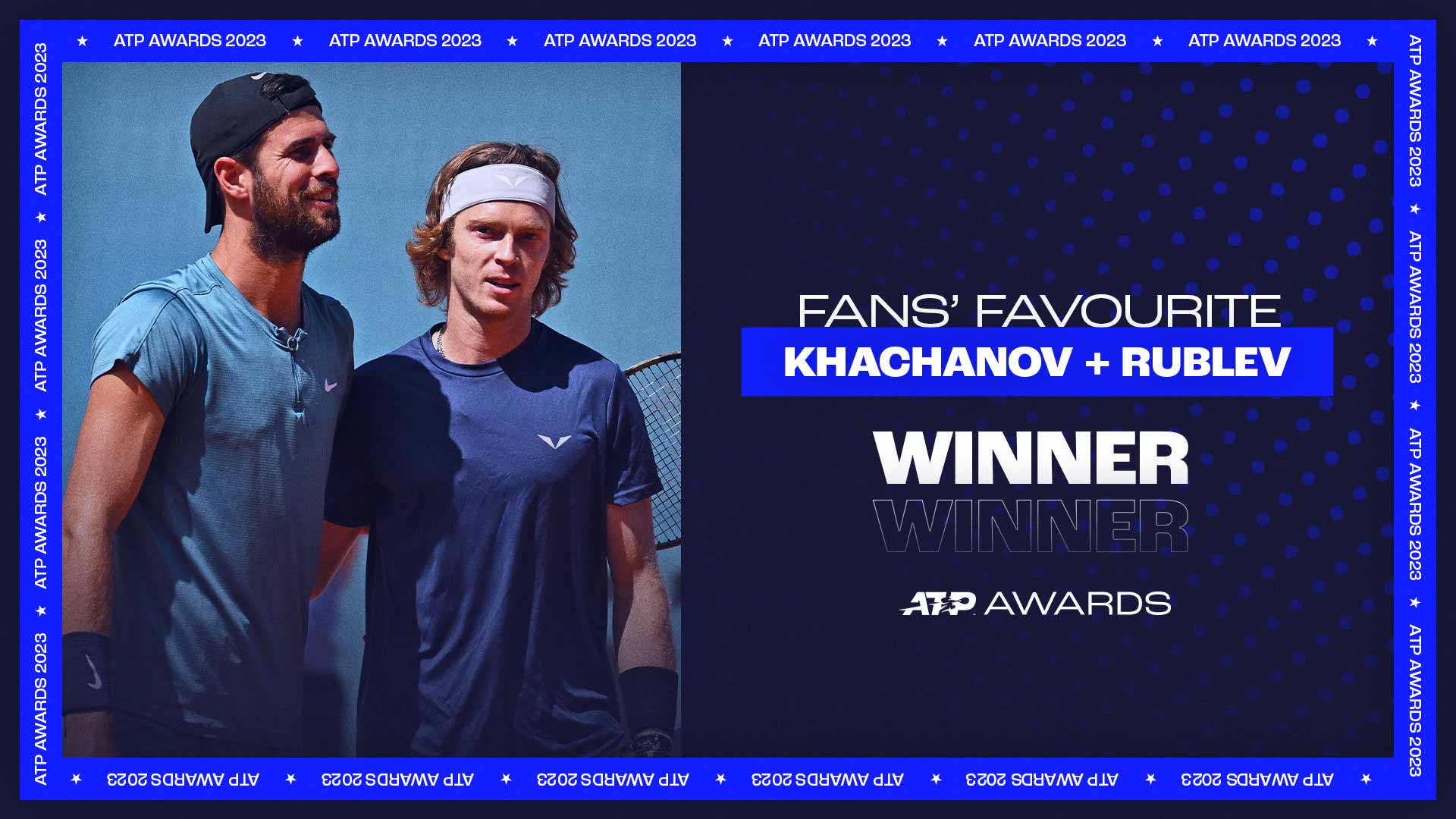 Khachanov & Rublev Named Fans' Favourite Doubles Duo In 2023 ATP Awards