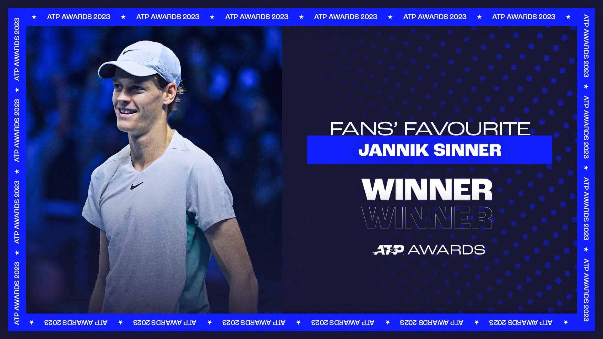 "This Award Means A Lot To Me": Sinner Voted Fans' Favourite In 2023 ATP Awards